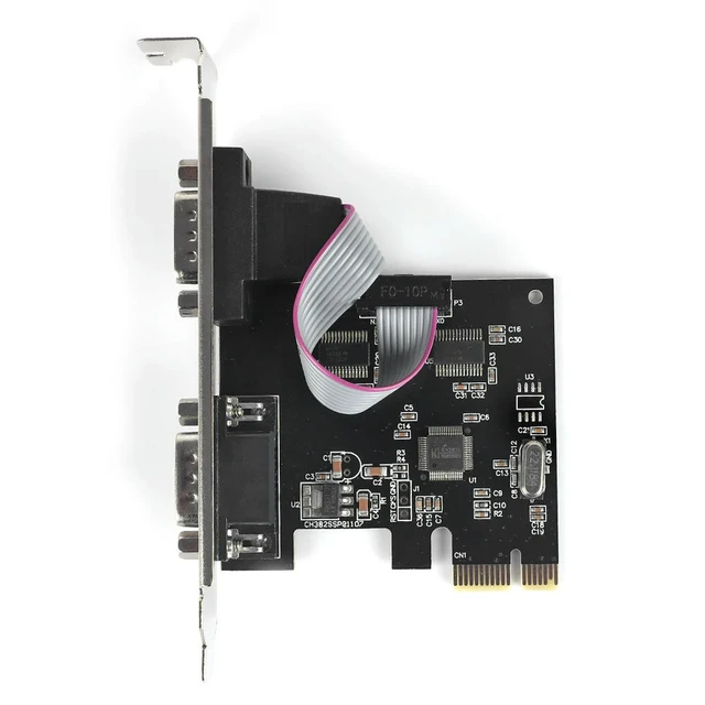 Alt view image 2 of 3 - PCIe Serial Card Replacement PCI-Express to Dual Serial Ports RS232 Interface Expansion Card for Linux