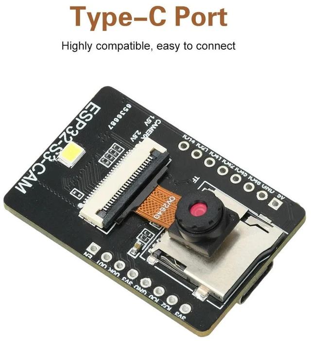 Alt view image 2 of 6 - ESP32 S3 CAM BT Development Board With Visual Recognition Module Paired With OV2640 Camera Type C