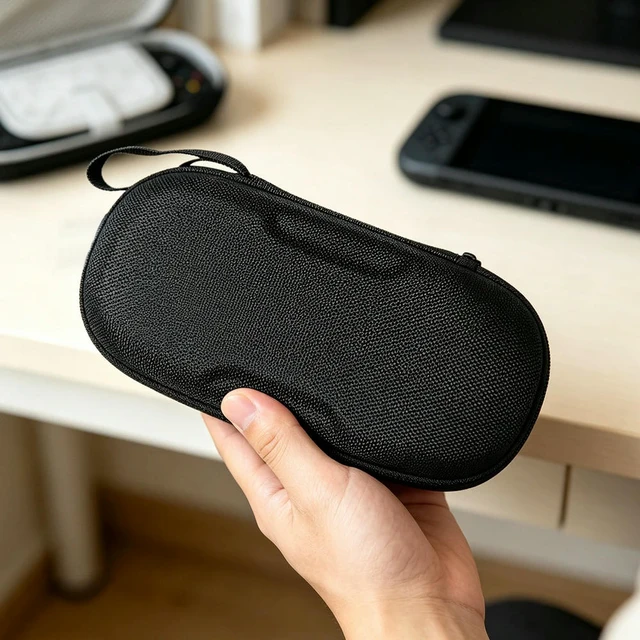 Alt view image 3 of 3 - Travel Hard Shell Case for R50S Handheld Console EVA Shockproof Oxford Fabric Bag with Mesh Pocket Strap