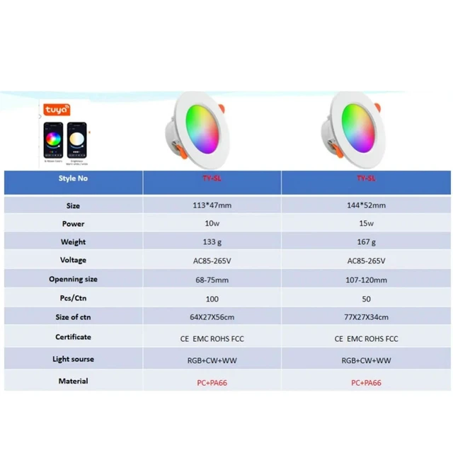 Alt view image 2 of 3 - Recessed Round Light Energy-Saving LED Dimmable Downlight Bluetooth-compatible Mobile Phone Control for Alexa Google Home