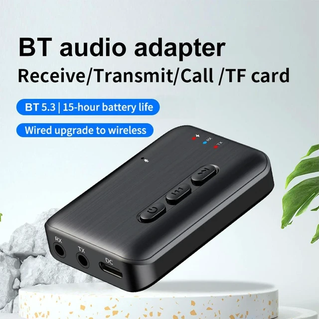 Alt view image 3 of 3 - BT 5.3 Audio Transmitter Receiver Support TF Card Audio Adapter Adapter for Home Speakers Wired Headphones