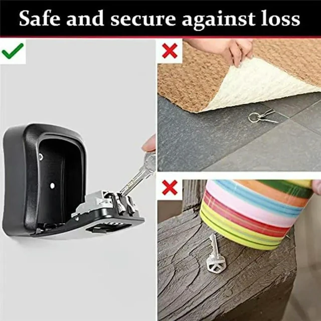 Alt view image 3 of 3 - Key Lock Box l Key Lock Box Wall Mounted Waterproof Key Lock Box With Mounting Kit