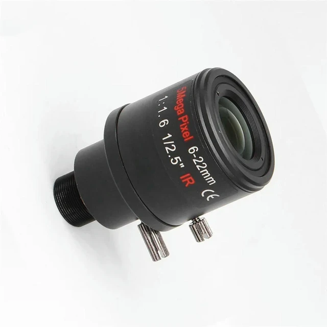Alt view image 2 of 3 - 6-22Mm 5MP Mount Varifocal Lens F1.6 Manual Zoom Lens High-Definition Network Lens For 5MP Security Cameras Without Fil