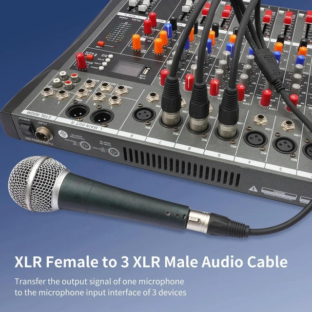 Alt view image 3 of 3 - 1 To 3 XLR Audio Extension Cord Lossless Audio XLR Interface Expander Cable for Studio Recording Live Streaming