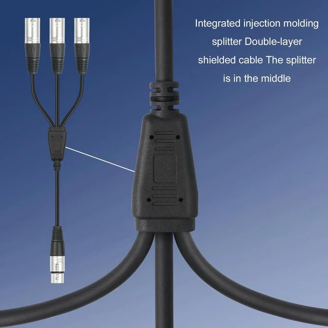 Alt view image 2 of 3 - 1 To 3 XLR Audio Extension Cord Lossless Audio XLR Interface Expander Cable for Studio Recording Live Streaming