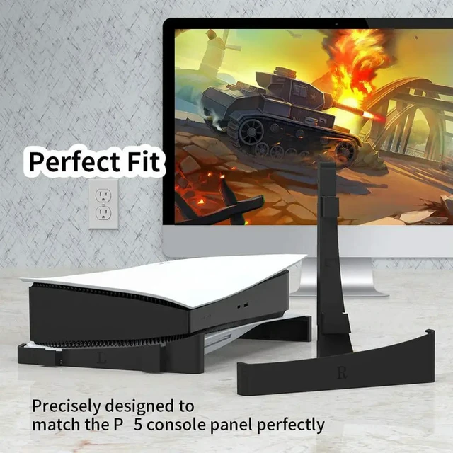 Alt view image 3 of 3 - 2pcs/Set Horizontal Game Discs Stand for PS 5 UHD Version Game Console