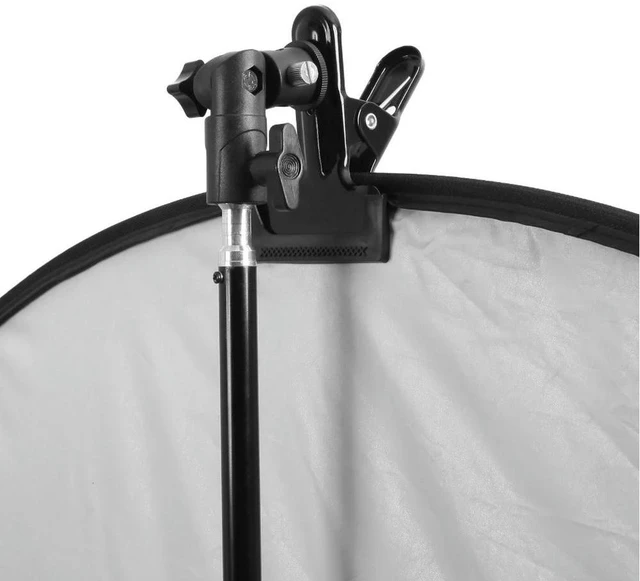 Alt view image 2 of 3 - Reflector l Clip Mount 1/4 Inch To 3/8inch Screw Mount Reflector Holder Background Stand for Flash LED Light Umbrella