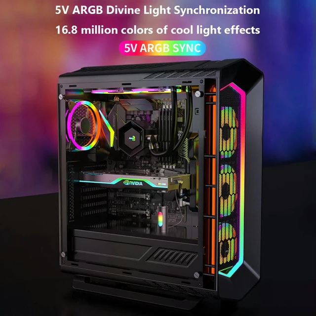 Alt view image 3 of 3 - ARGB Graphics Card Support Bracket Built-in 5V ARGB SYNC Lamp Magnetic Video Card Holder Aluminum Alloy Graphics Card GPU Holder