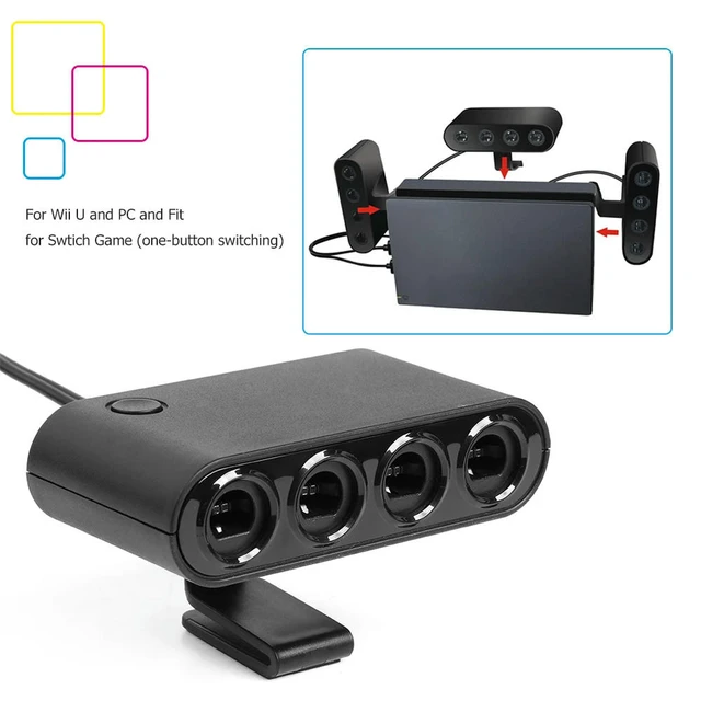 Alt view image 3 of 3 - 3 in 1 GC Controller Adapter Fit for Nintend Switch Wiiu/PC Gamepad Converter