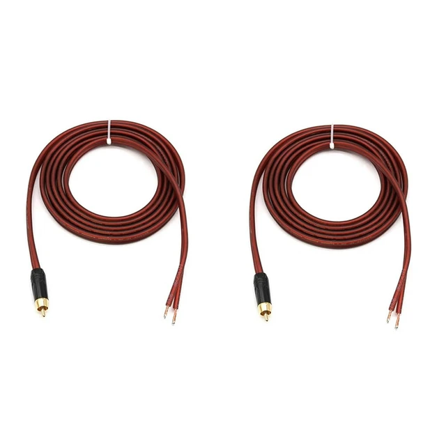 Alt view image 2 of 3 - 2Pcs RCA Speaker Cable Bare Wire Speaker Wire To RCA Plug,Replace RCA Plug Connector Adapter To Bare Wire Open Audio