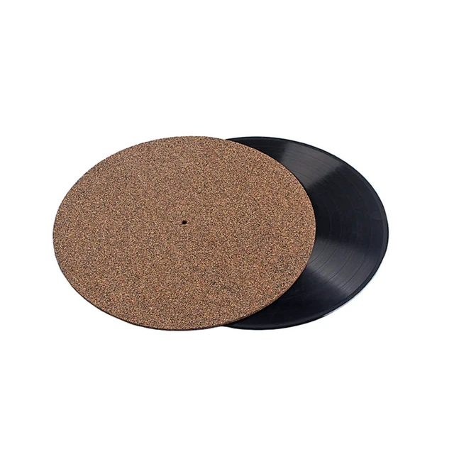 Alt view image 3 of 6 - Audiophile Slipmat Reduces Noise & Sounds Cork & Rubber Turntable Platter Mat Turntable Phonograph Accessories Vinyl Record Pad