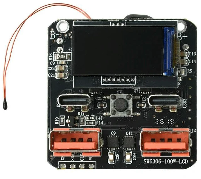 Main image of 4S PD100W Bidirectional Lithium-Ion Fast Charging Module With Integrated Charger Discharging ColorScreen SW6306 Power Bank Board