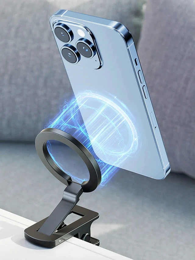 Alt view image 3 of 3 - Magnetic Airplane Essentials Phone Stand Foldable Clip Plane Phone Mount Travel Accessories Alloy l for 15 14 13 12
