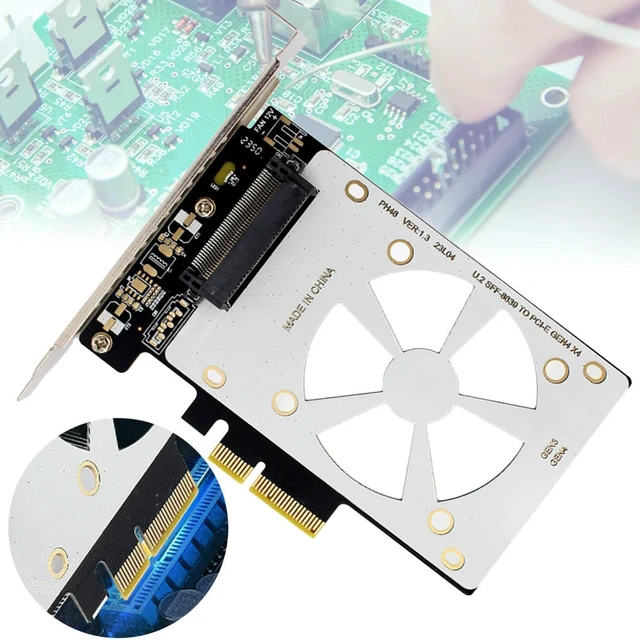 Alt view image 2 of 3 - U.2 SFF-8639 To PCI-EX4 Expansion Card 4000MB/s SFF-8639 PCIe Adapter X4/X8/X16 Slot PCI-E GEN3 for U.2 NVME SSD