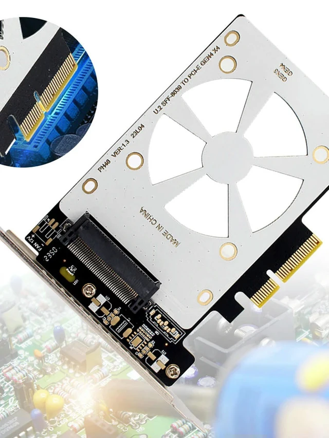 Alt view image 3 of 3 - U.2 SFF-8639 To PCI-EX4 Expansion Card 4000MB/s SFF-8639 PCIe Adapter X4/X8/X16 Slot PCI-E GEN3 for U.2 NVME SSD