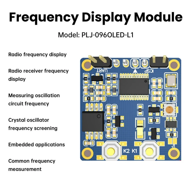 Alt view image 3 of 3 - 0.96 Inch PLJ-096OLED-L1 Frequency Display Module 1KHz-100MHz OLED Frequency Signal Display High-Precision Frequency Counter