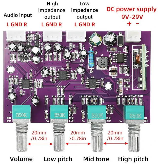 Alt view image 2 of 3 - DC 9-29V TINE5532 Front-End Motherboard Amplifier Board Speaker HIFI Outdoor Single Power Amplification Board