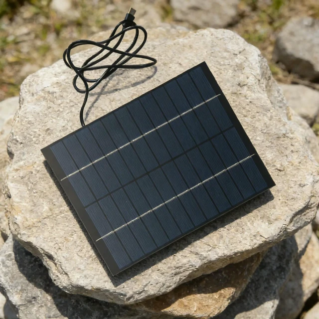 Alt view image 2 of 3 - 10W 12V Solar Charger with Type-C Port Polycrystalline Silicon Solaring Panel IPX4 Waterproof for Power Bank Phone Tablet Camera