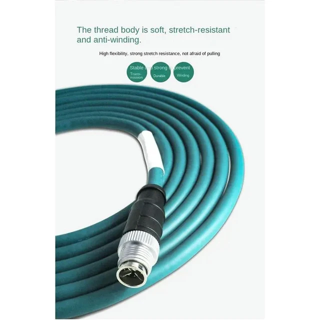 Alt view image 3 of 3 - 1 Meter 8Pin To RJ45 Male To RJ45 Industrial Ethernet Cable For Industrial Camera