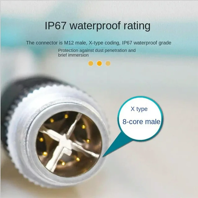 Alt view image 2 of 3 - 1 Meter 8Pin To RJ45 Male To RJ45 Industrial Ethernet Cable For Industrial Camera