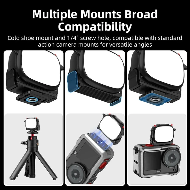 Alt view image 2 of 3 - Magnetic Fill Light for Action 6 Magnetic LED Lamp Handheld Quick Release Fills Lights for Outdoors Sports Recording