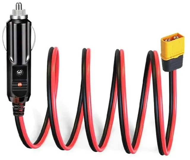 Alt view image 3 of 3 - XT60 Male Connector Extension Cable With Lighter Plug 10FT 14AWG Car And XT60 Adapter Cord