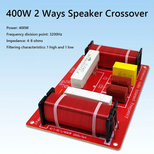 Alt view image 3 of 3 - 400W Audio Filter Crossover Module Treble Bass 2 Ways Speakers Filter Frequency Divider High Power for Stage Speaker Upgrade