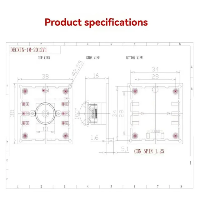 Alt view image 2 of 3 - USB Camera Module 720P 30 Frames Industrial Camera Face Recognition Image Acquisition Driver-Free Cam For Android Linux