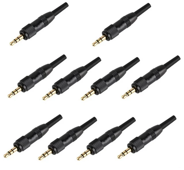 Main image of 10Pcs 3.5Mm Stereo Screw Locking Audio Lock Connector For Sennheiser For Nady Audio2000s Mic Spare Plug Adapter