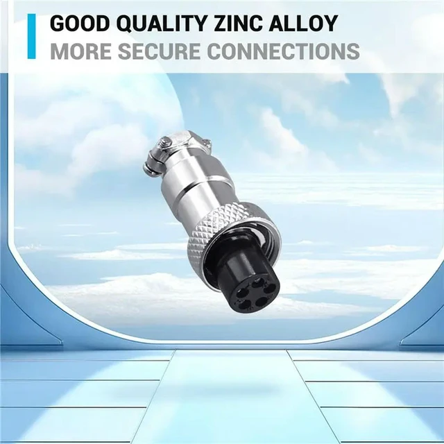 Alt view image 3 of 6 - 10Set 12Mm Aviation Connector Male + Female Circular Air Socket Plug Electrical Wire Panel Connector