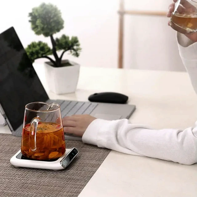 Alt view image 2 of 3 - Cup Warmer Pad Office Milk Tea Water Heating Pad Electric Desktop Heating Coaster Accessory with 3 Adjustable Temperatures