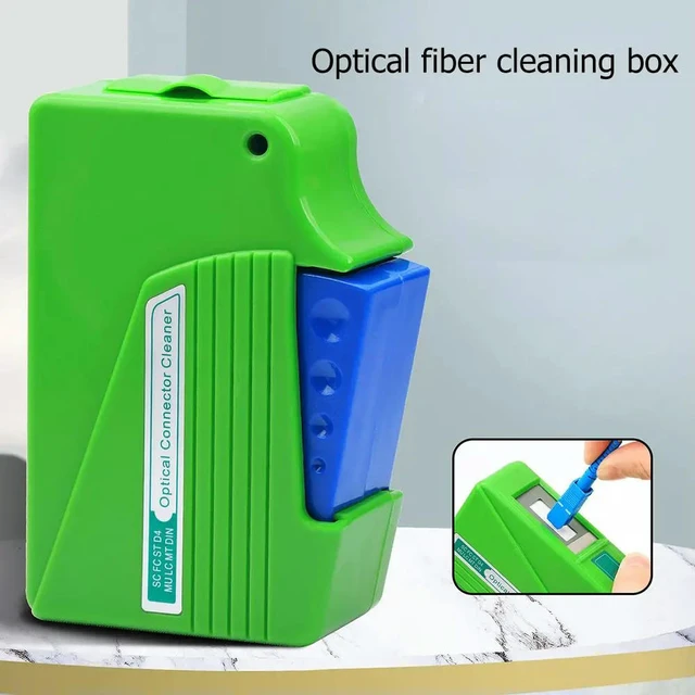 Alt view image 3 of 3 - Pigtail Fiber Optical Connector Optical Fiber End Face Cleaning Box Fiber Wiping Tool for SC FC ST MU LC MPO MT MTRJ
