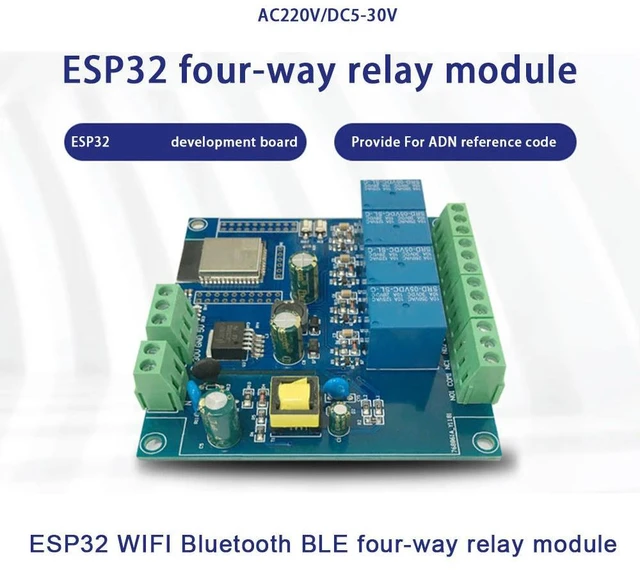 Main image of ESP32 Relay Development Board AC / DC Power Supply Bluetooth BLE 4 Channel Relay ESP32 Module