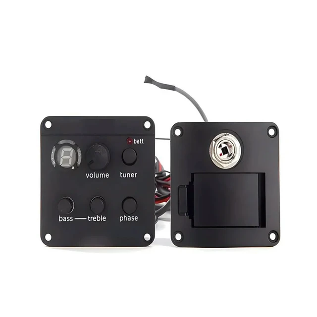 Alt view image 2 of 3 - EQ Electrical Box Equalizers Volume Control Guitar Pickup Preamp System Piezo Pickup Tuner For Classical Acoustic Guitar