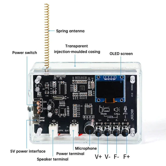 Alt view image 2 of 3 - Micro USB Intercom FM Radio Circuit Board Production Welding Practice Loose Parts Interphone Radio Electronic DIY Kit