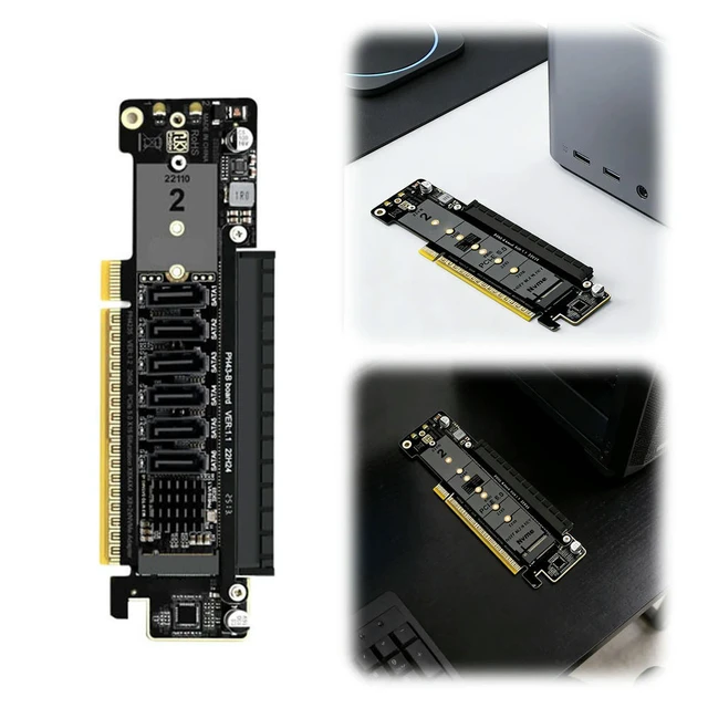 Alt view image 2 of 3 - PCIe5.0 Lane Splitting Expansion Adapter Card for M.2 NVMe Port Expansion Card Converter for Computer Or Laptop