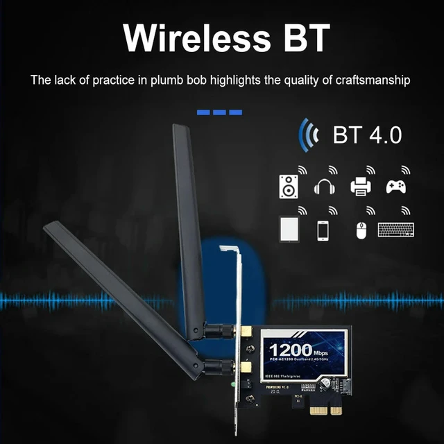Alt view image 3 of 3 - Dual Band Network Card 802.11ac 1200Mbps Dual Band Card Adapter for Microsoft 7/8/10/11 Linux