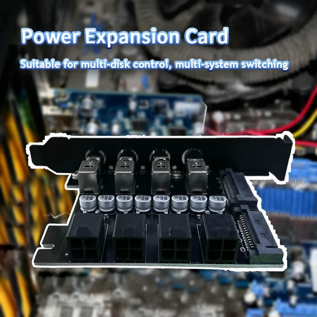Alt view image 2 of 6 - Power Saving Controller Dual Channel Hard Drive PCI Expansion Card 4 Bit Power Control SSD with SATA Cable Power Control Switch