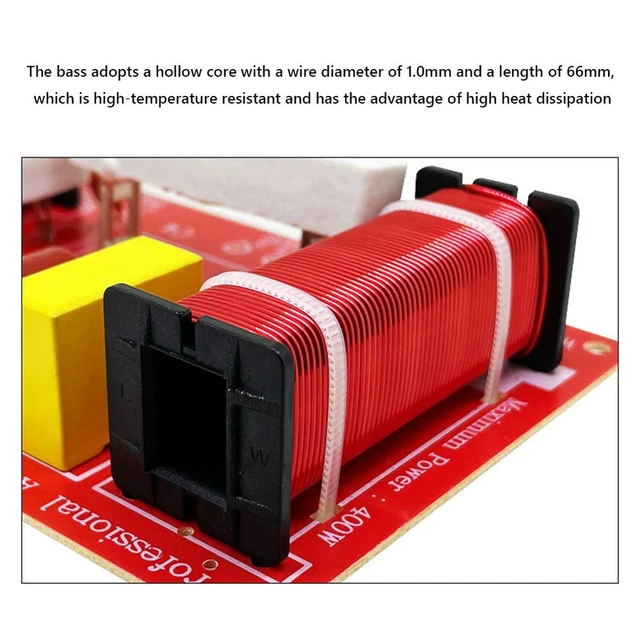 Alt view image 3 of 6 - 400W Audio Speaker Crossover Module Treble Bass 2 Ways Speakers Filter Frequency Divider 3200Hz for Stage Speaker Upgrade