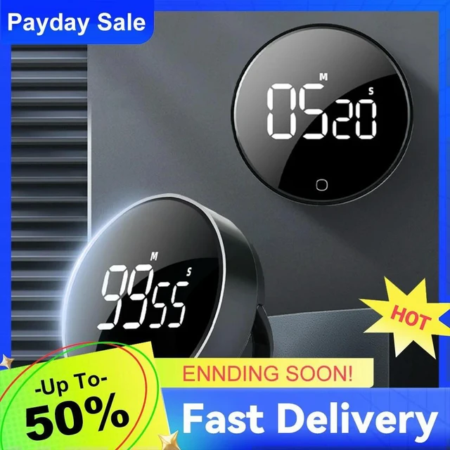 Main image of LED Digital Cooking Timer USB Rechargeable Magnetic Baking Countdown Reminder 3-Level Volume Back Bracket Design Kitchen Tools