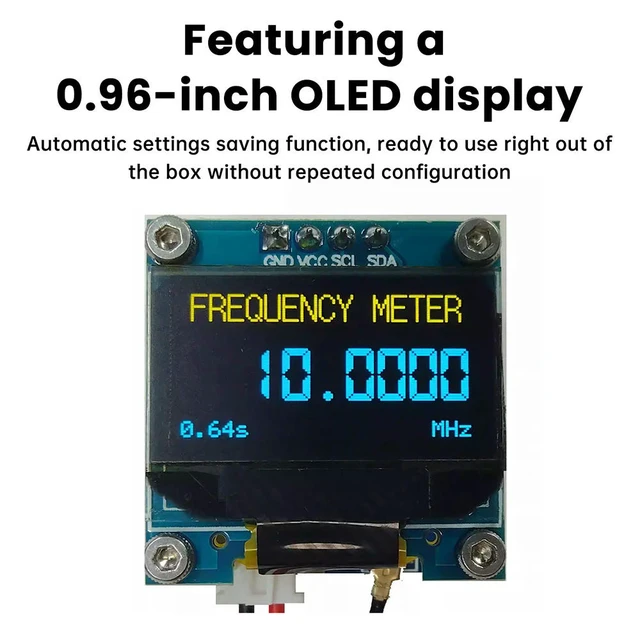 Alt view image 3 of 3 - PLJ-096OLED-H1 Frequency Display Module Frequency Counter Featuring 0.96-inch OLED Display RF Digital Signal Frequency Meter