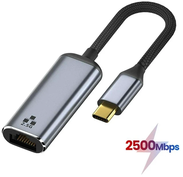 Alt view image 2 of 3 - Type-C To RJ45 Network Card Plug and Play USB C Network Adapter Built-in Power Indicator Gigabit Network USB Adapter Converter