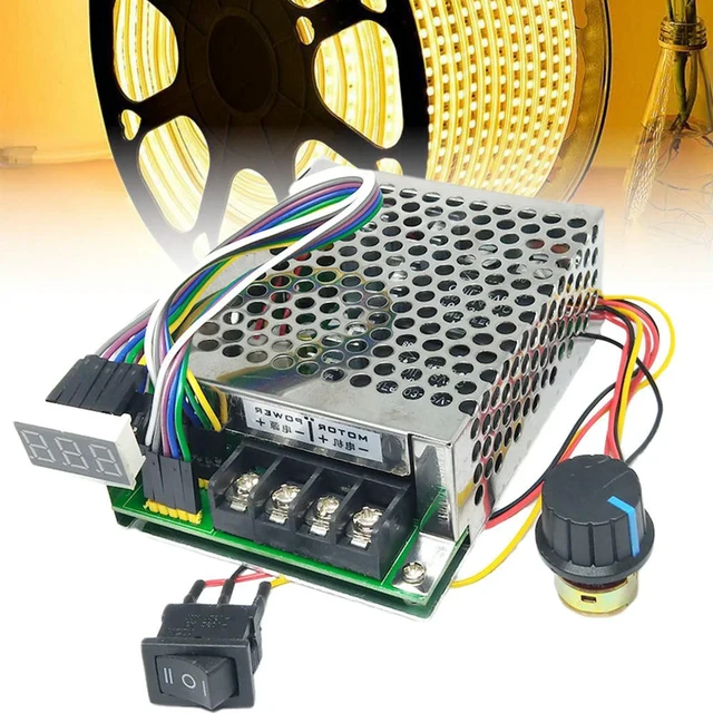Alt view image 3 of 3 - PWM DC Motor Speed Controller Input MAX 60A Adjustable Drive Module DC 10 -55V with Adjustable Potentiometer DC Brush Motor Tool