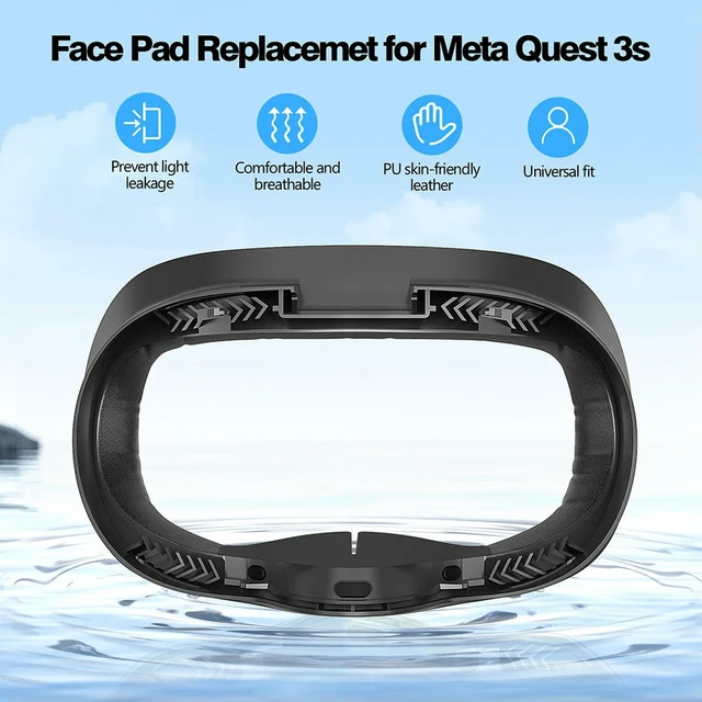 Alt view image 2 of 6 - Face Cover Pad Facial Interface Sweat-Proof Soft PU Face Cushion Pad Replacement Face Pad Cushion for Quest 3S Accessories