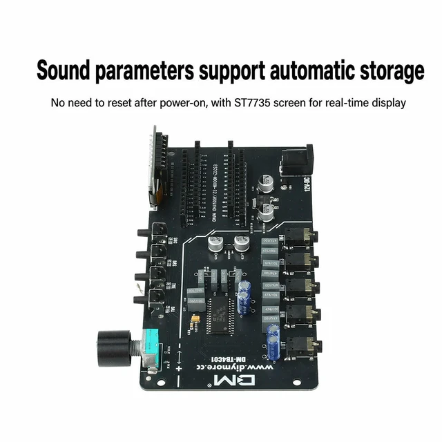 Alt view image 3 of 3 - 4 Channel Stereo Audio Input Digital Audio Module DC 7-12V TDA7440 Digital Audio Controller With 1.8 Inch ST7735 Display Screen