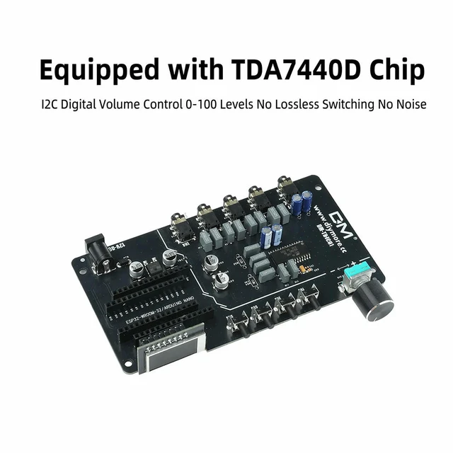 Alt view image 2 of 3 - 4 Channel Stereo Audio Input Digital Audio Module DC 7-12V TDA7440 Digital Audio Controller With 1.8 Inch ST7735 Display Screen