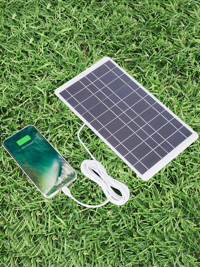 Alt view image 3 of 6 - 8W 5V Solar Panel Charger Waterproof 1600MA Solar Panel Type-C Output Monolithic Silicon Lightweight 3V-5V Mobile Phone Chargers