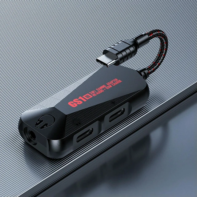 Alt view image 2 of 3 - 3-in-1 Gaming Sound Card Type-C To 3.5mm Mobile Phone Game Sound Card 60W Nylon 24Bit 96Hz Hi-Res Accessories