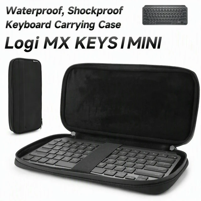 Alt view image 2 of 3 - Keyboard Sleeve for MX Keys Mini 900D Nylon Shockproof Waterproof Memory Foam Travel Carrying Case