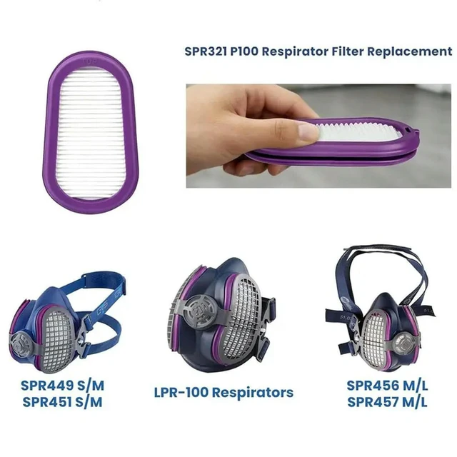 Alt view image 3 of 3 - 6Pac P100 Respirator Replacement Filter SPR321 For GVS Elipse SPR451(S/M)/SPR457(M/L)/SPR449(S/M)/SPR456(M/L) & LPR-100